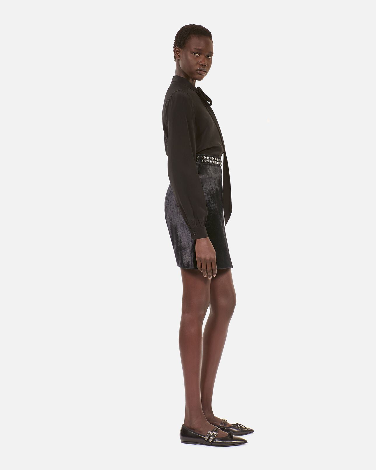 The Kooples DAMEN BLACK kurzer schwarzer lederrock