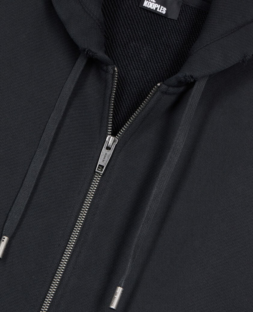 The Kooples MEN BLACK WASHED black hoodie