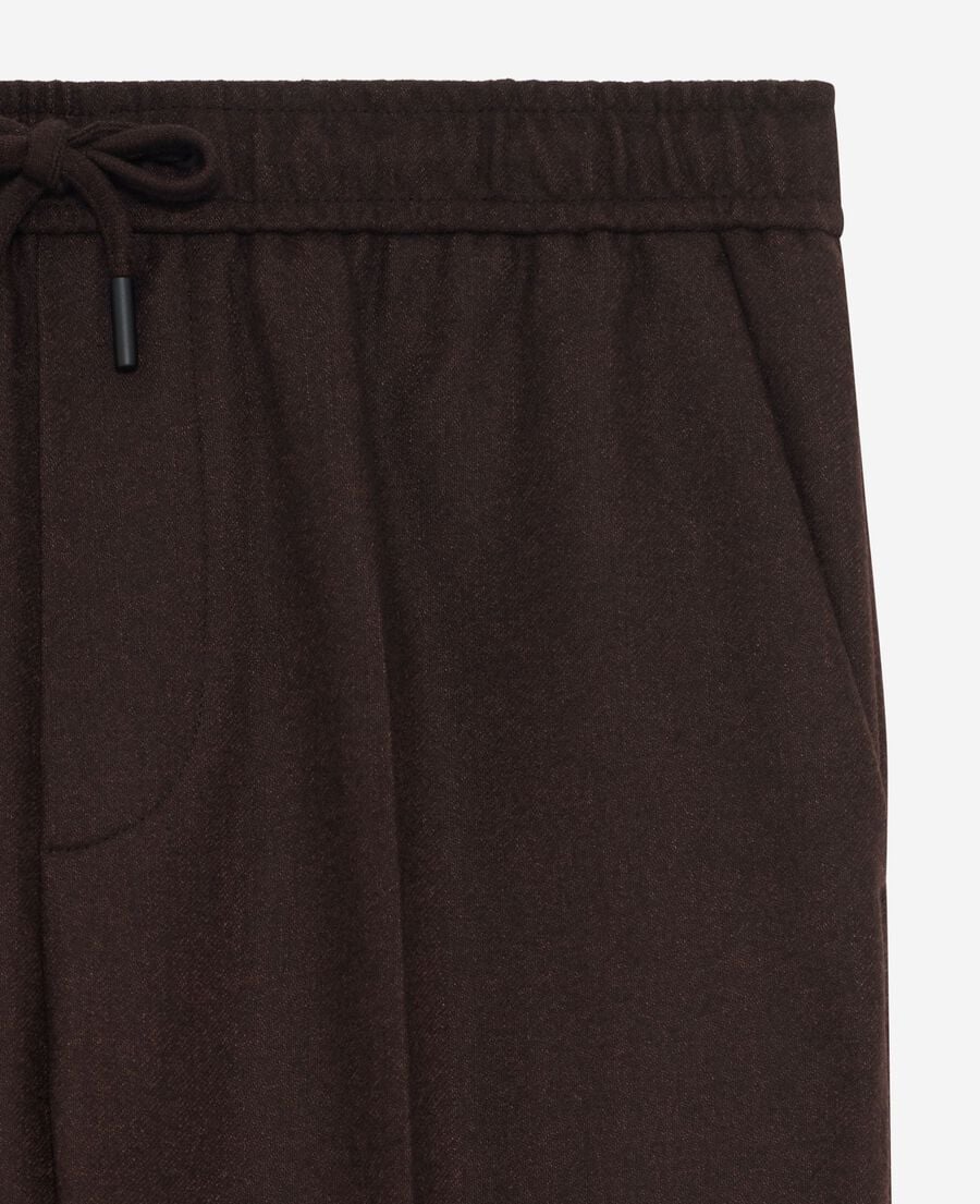 The Kooples HOMME BROWN pantalon droit en laine marron