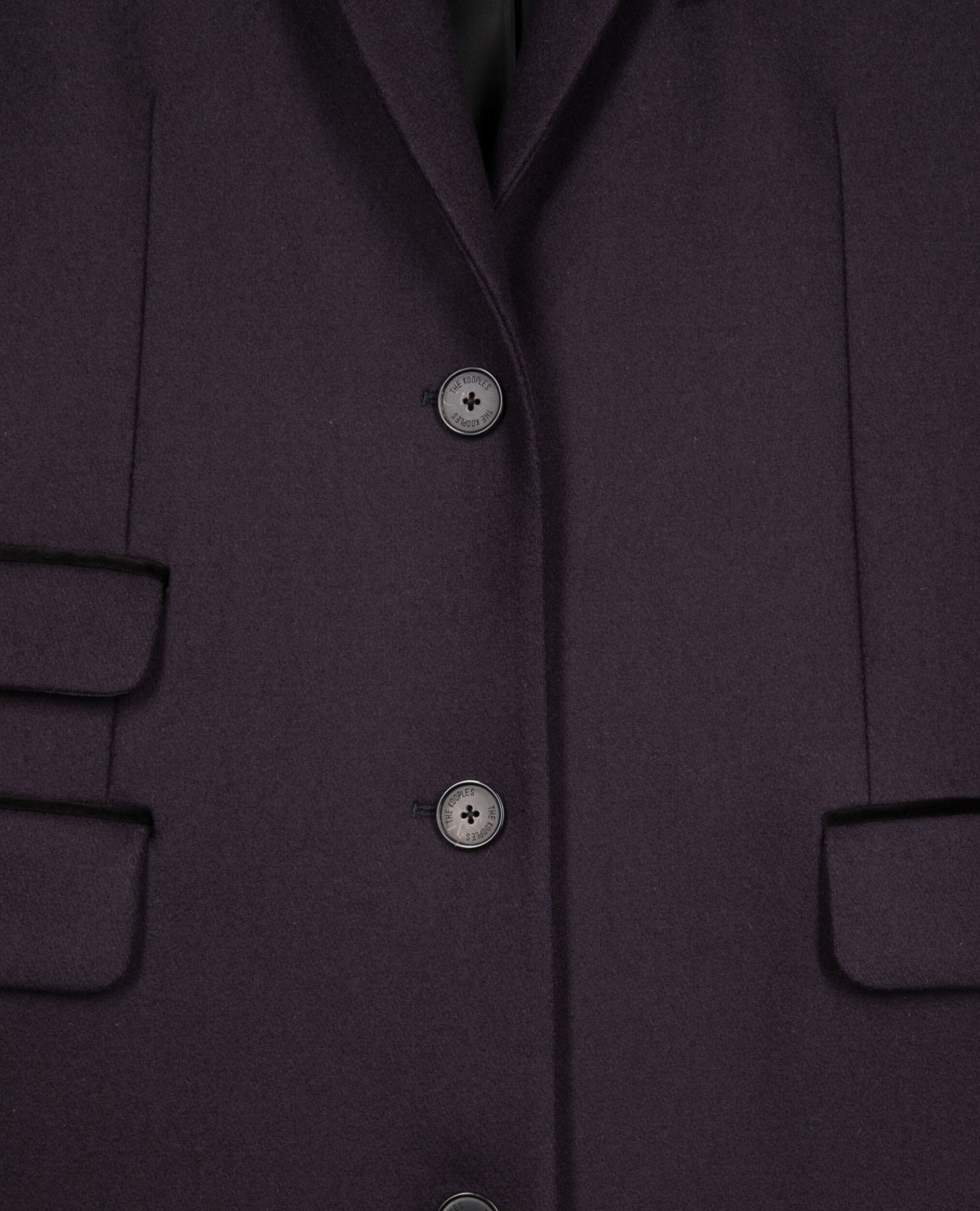 Manteau long en laine mélangée bleu marine, NAVY, hi-res image number null