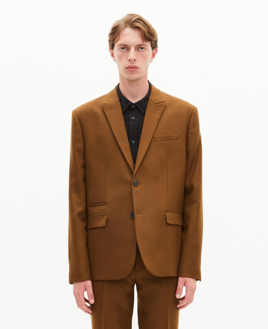 The Kooples MEN TABACCO brown wool suit jacket