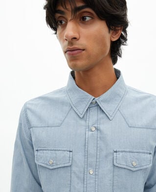 The Kooples H BABY BLUE light blue denim shirt