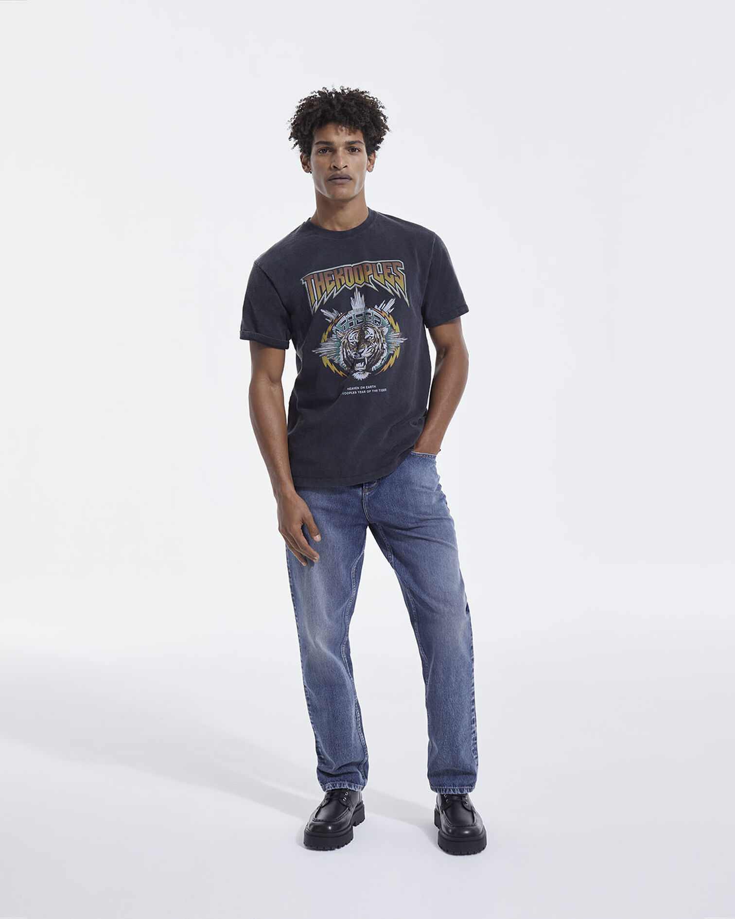 T-shirt tigre rock, BLACK USED, hi-res image number null