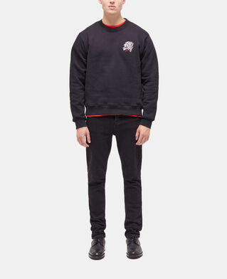 The Kooples HERREN BLACK schwarzes sweatshirt mit logo und tiger-motiv