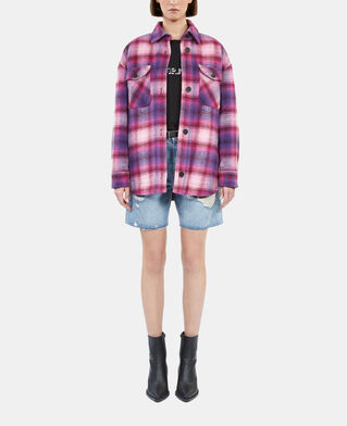 The Kooples F BABY PINK / CASSIS checked overshirt style jacket