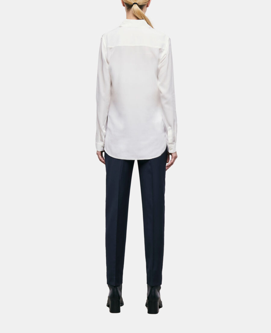 white silk shirt