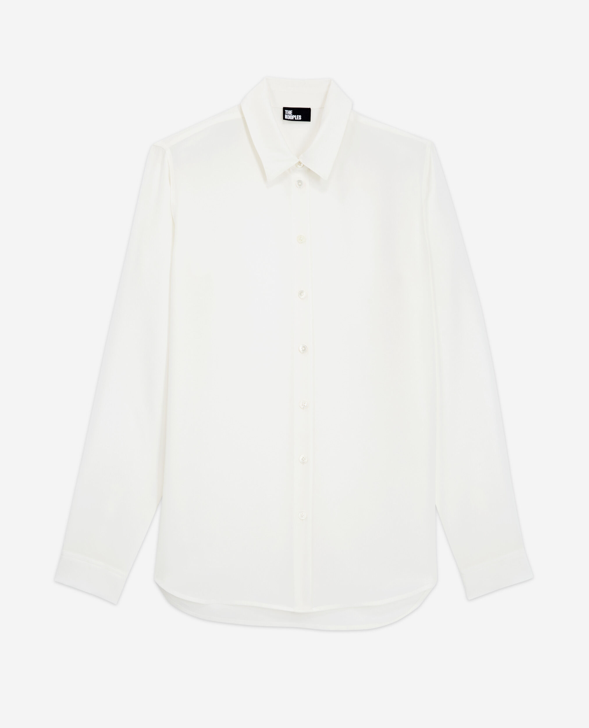 White silk shirt, WHITE, hi-res image number null