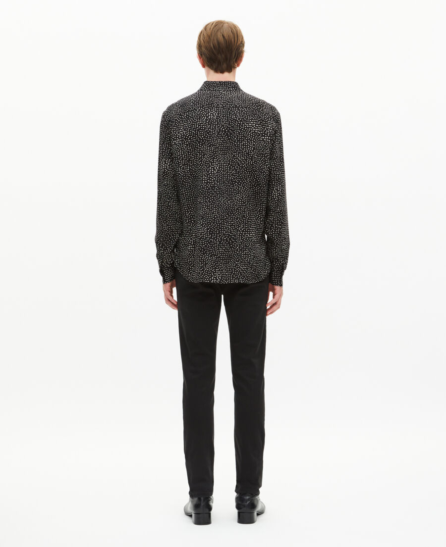 The Kooples H BLACK WHITE white and black micro dot print shirt