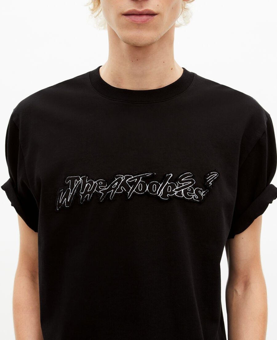 The Kooples H BLACK what is metallic black t-shirt
