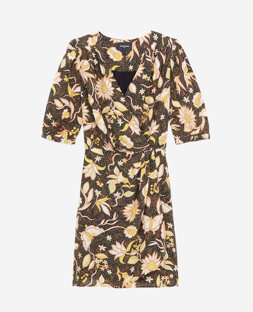 The Kooples WOMEN BLACK floral short dress