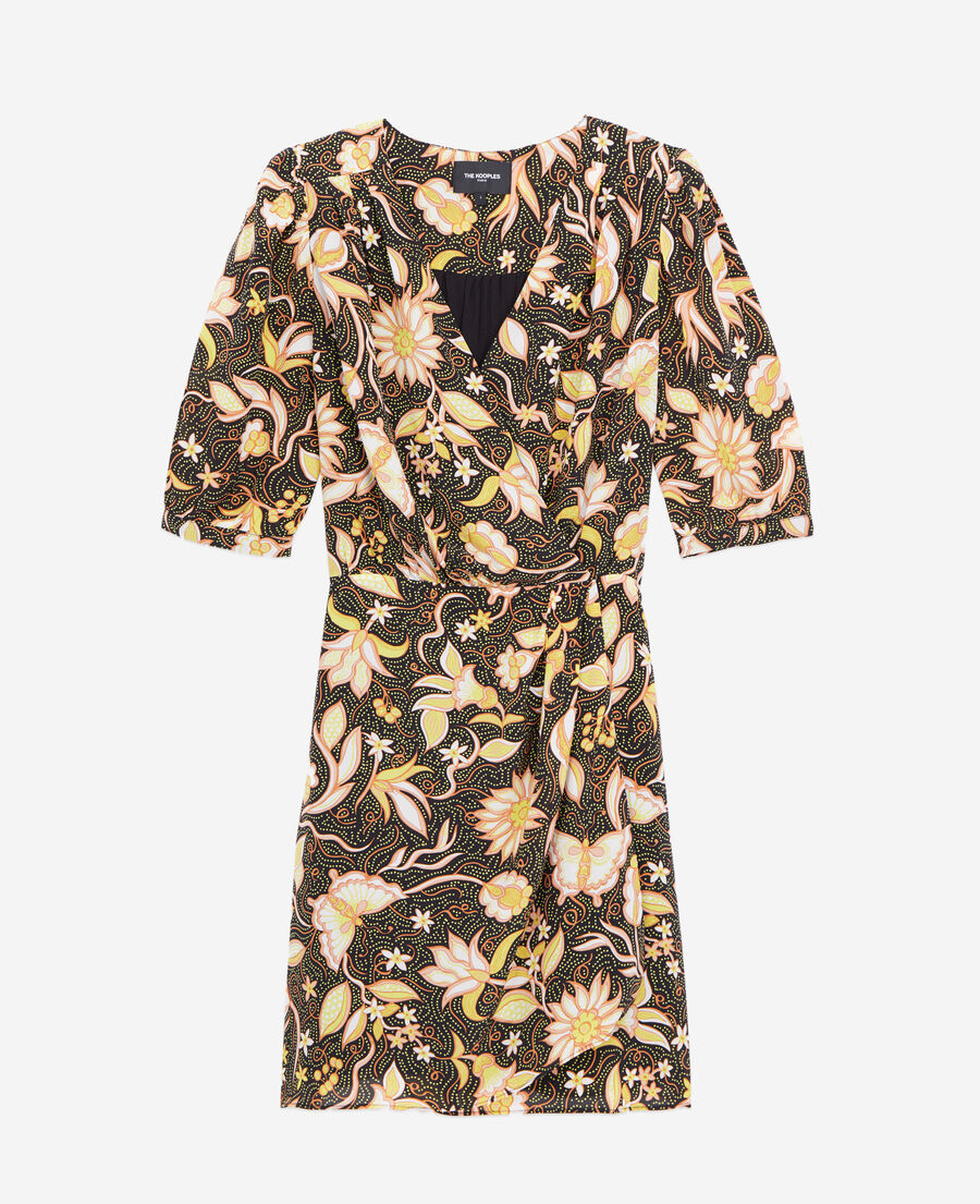 The Kooples WOMEN BLACK floral short dress