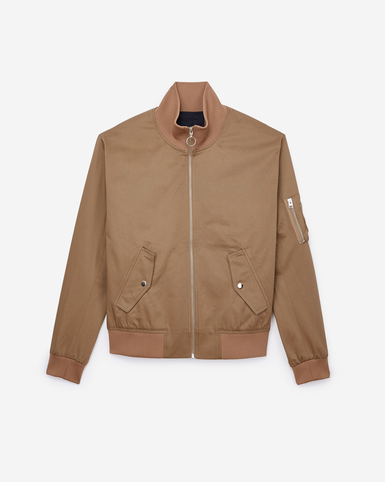 Blouse jacket with turtle-neck and zips, BEIGE, hi-res image number null