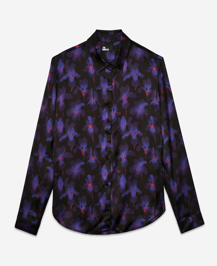 The Kooples WOMEN BLACK /LIGHT PINK / BLUE chemise imprim&eacute;e