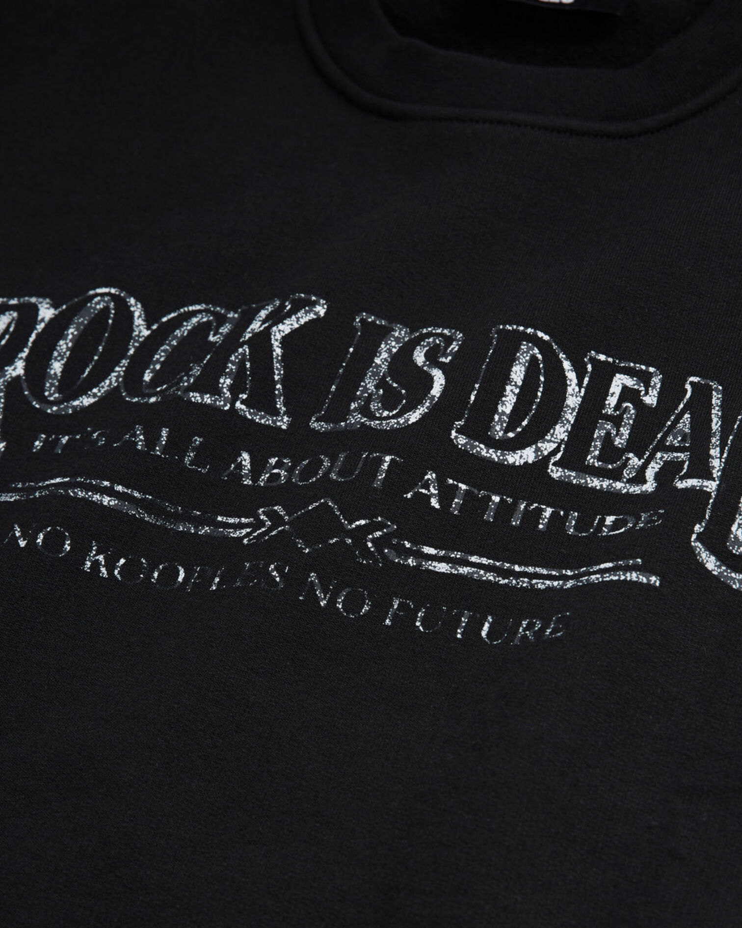 Black sweatshirt with screen print, BLACK WASHED, hi-res image number null