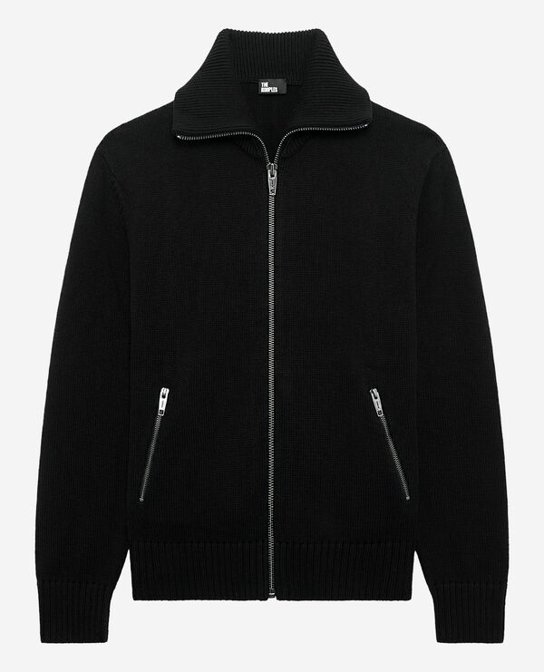 The Kooples HOMME BLACK cardigan à zip noir