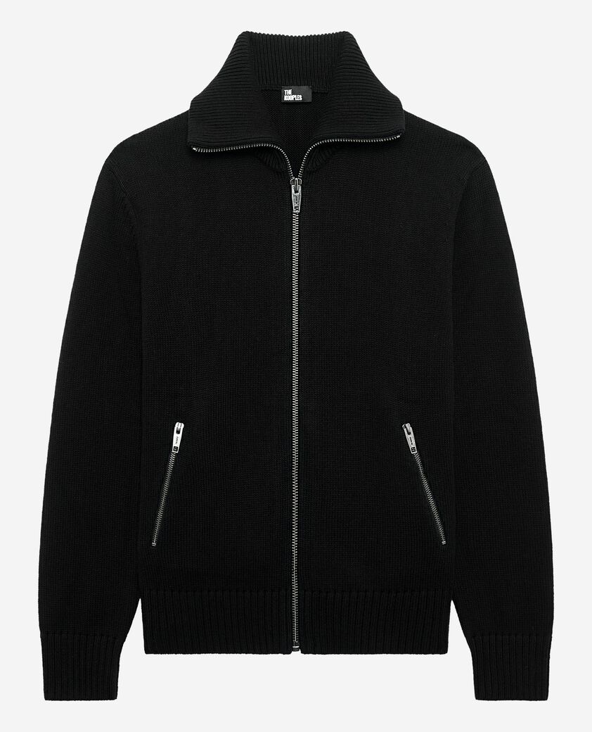 The Kooples HOMME BLACK cardigan à zip noir