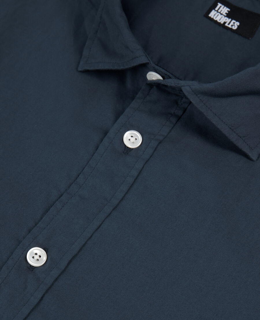 camisa azul marino velo algodón