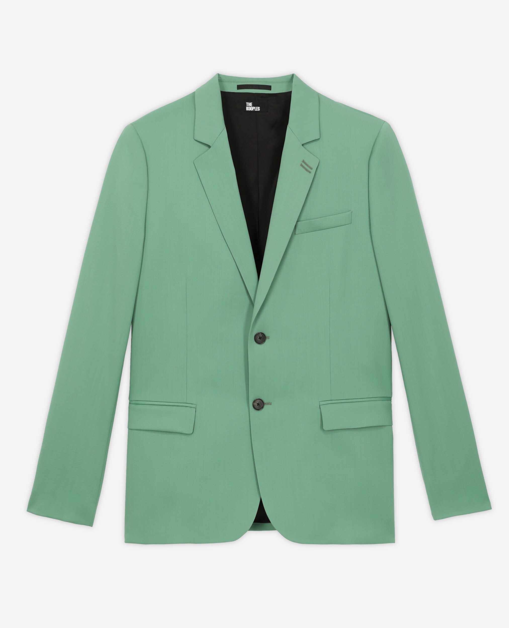 Green wool suit jacket, GREEN, hi-res image number null