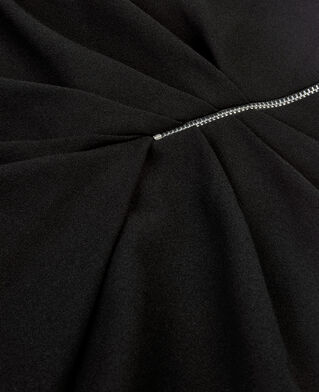 The Kooples F BLACK short black crepe skirt with zipper