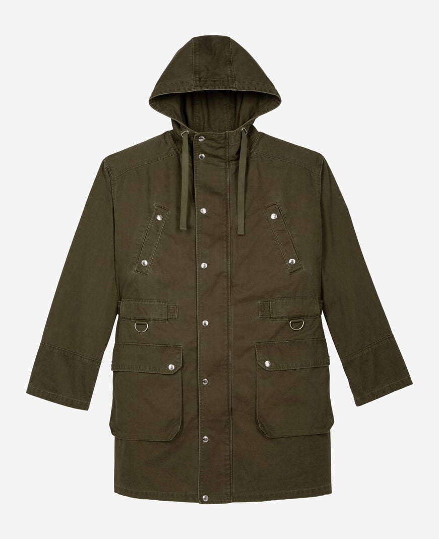 The Kooples HOMME KAKI parka à capuche kaki