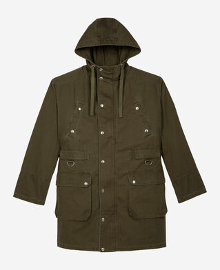 The Kooples HOMME KAKI parka à capuche kaki
