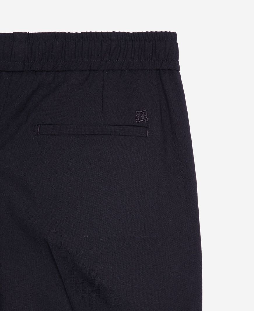 The Kooples HOMME NAVY pantalon élastiqué droit en laine marine
