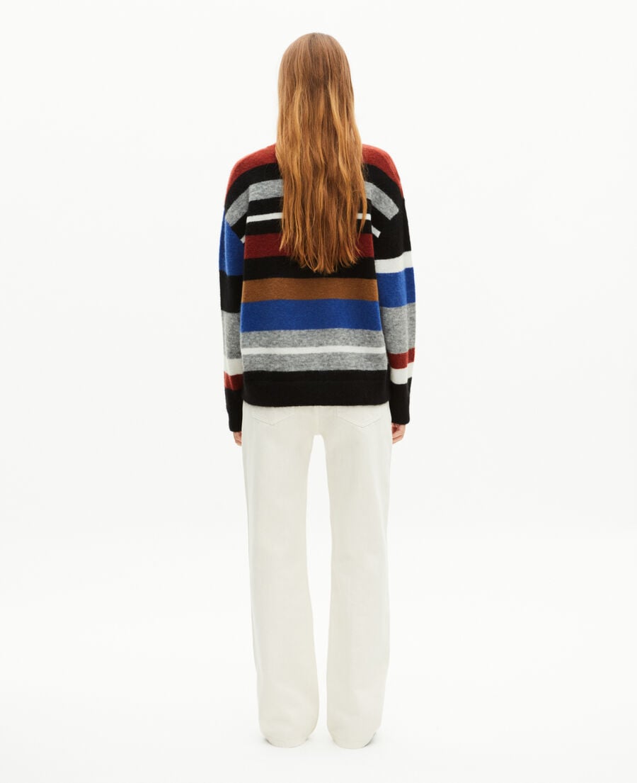 The Kooples F MULTICOLOR wool blend sweater with multicolored stripes