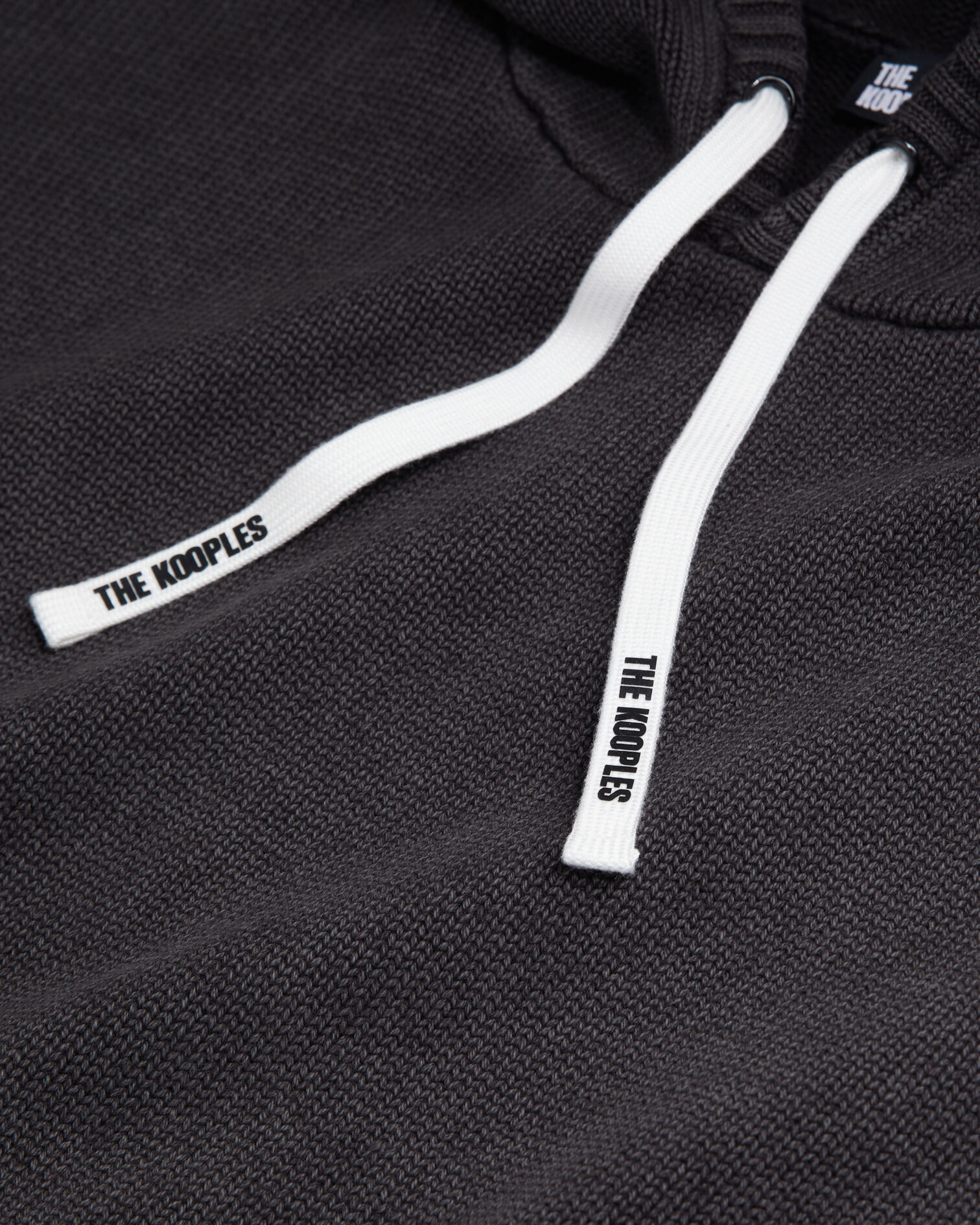 Black cotton and wool hooded sweater, BLACK WASHED, hi-res image number null