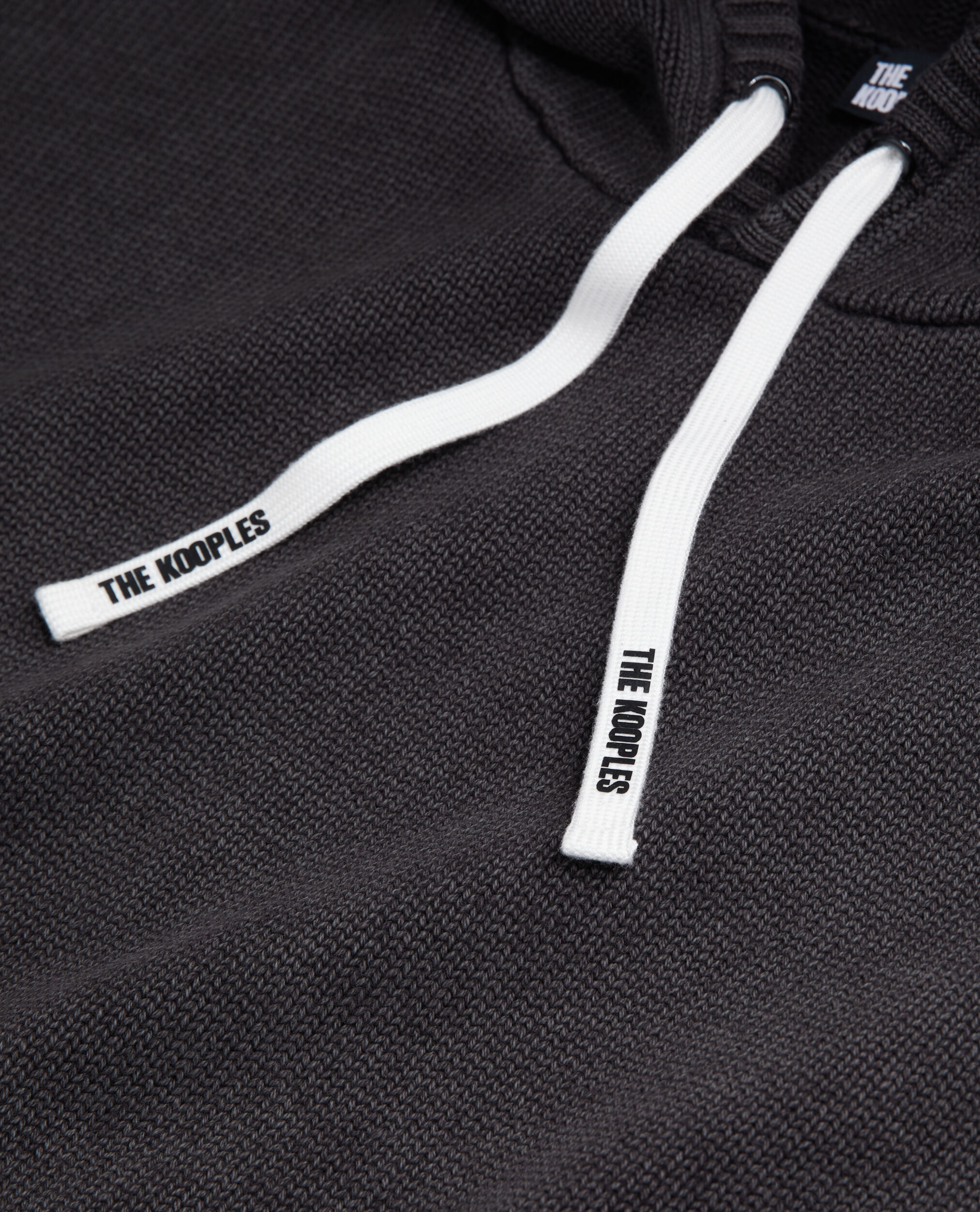 Black cotton and wool hooded sweater, BLACK WASHED, hi-res image number null