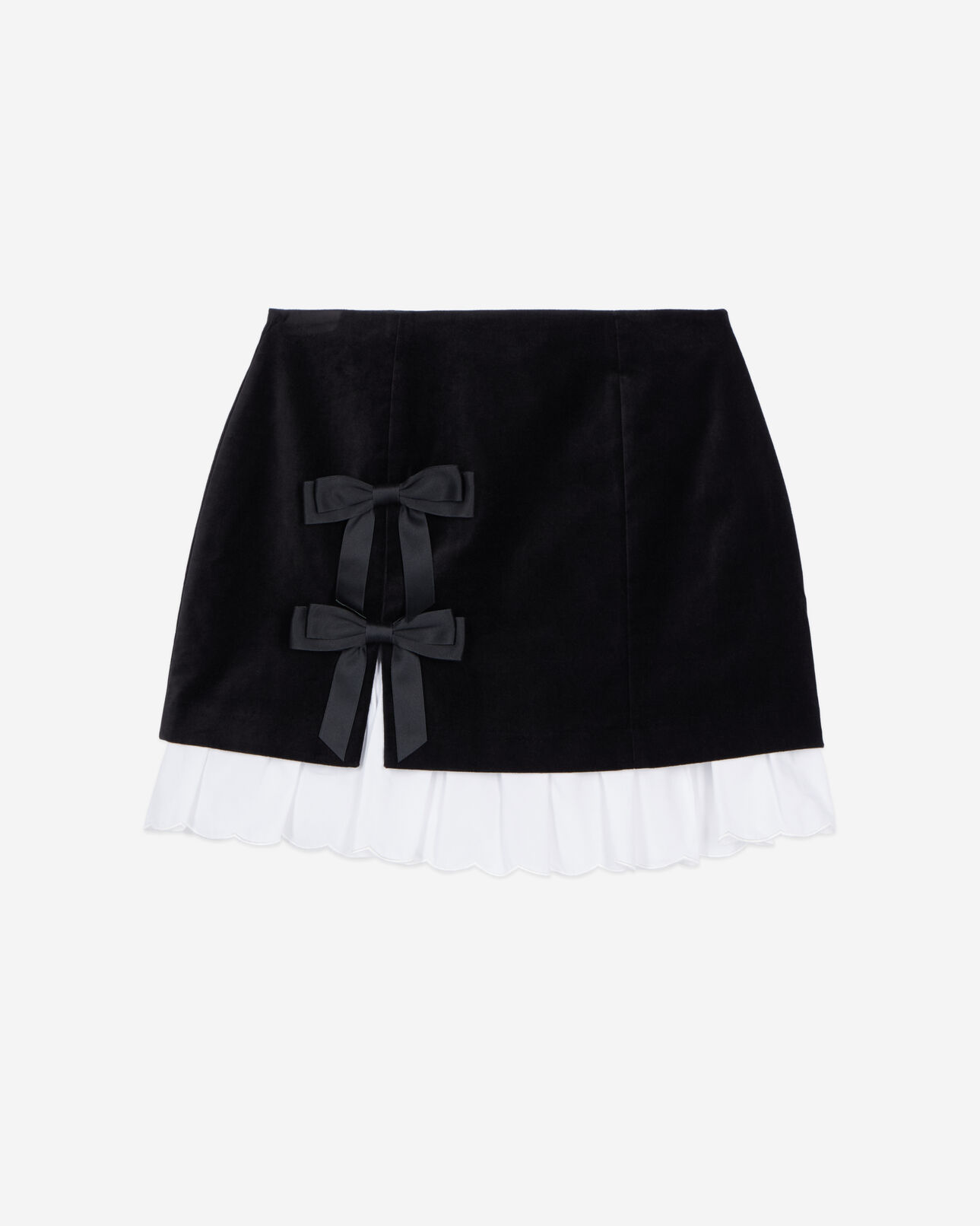 The Kooples FEMME BLACK jupe courte en velours noir