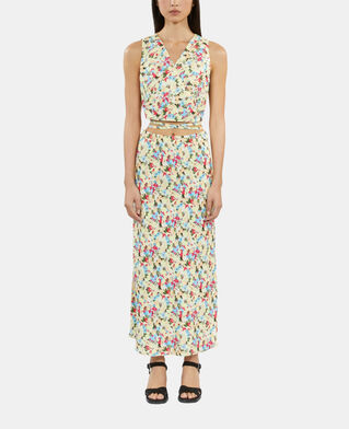 The Kooples FEMME YELLOW jupe longue fleurie