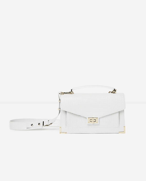 medium-size yellow croco-effect emily bag