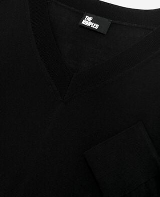 The Kooples WOMEN BLACK black merino wool v-neck sweater