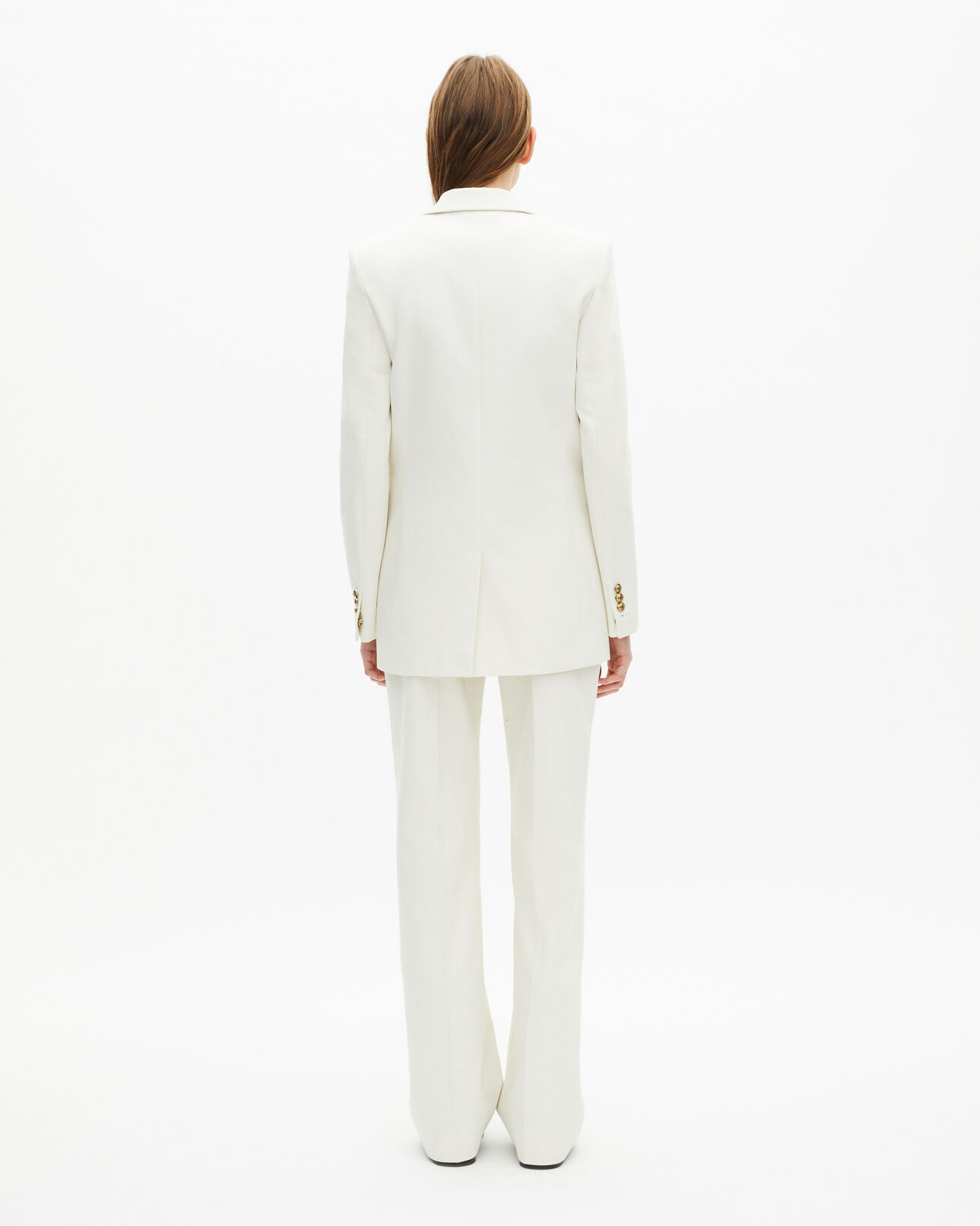 The Kooples WOMEN WHITE ecru cotton suit jacket