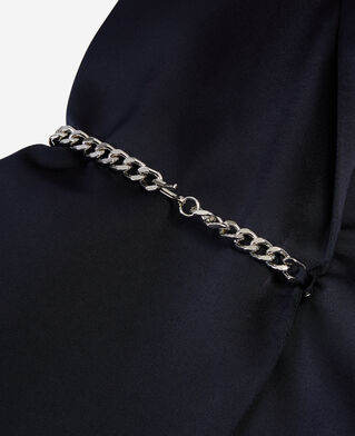 The Kooples F NAVY short navy blue dress with chain