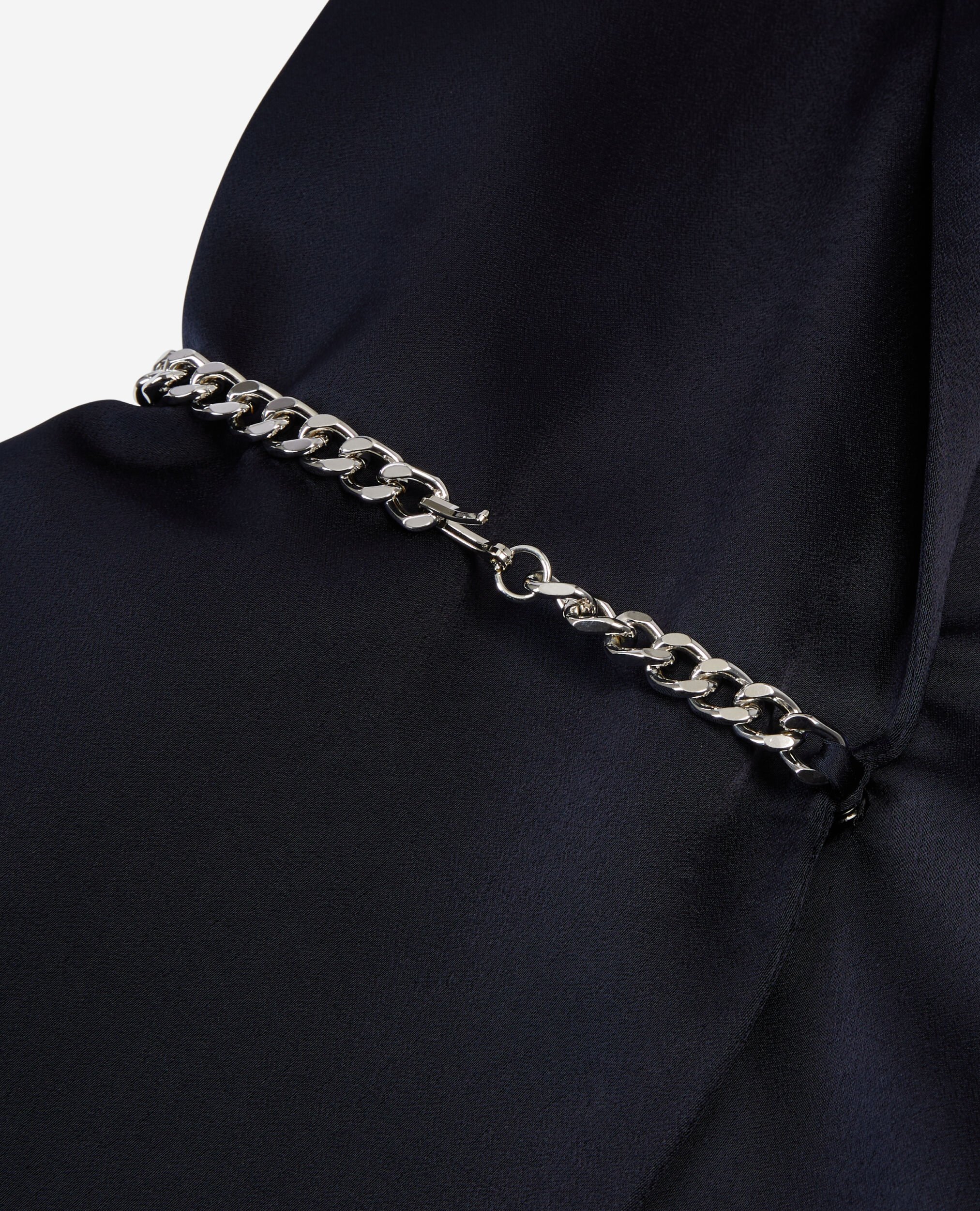 Short navy blue dress with chain, NAVY, hi-res image number null