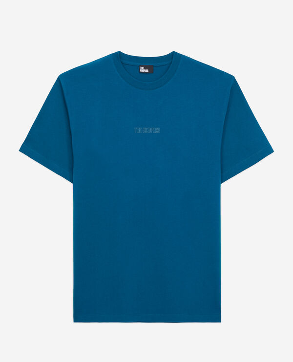 camiseta azul logotipo para hombre