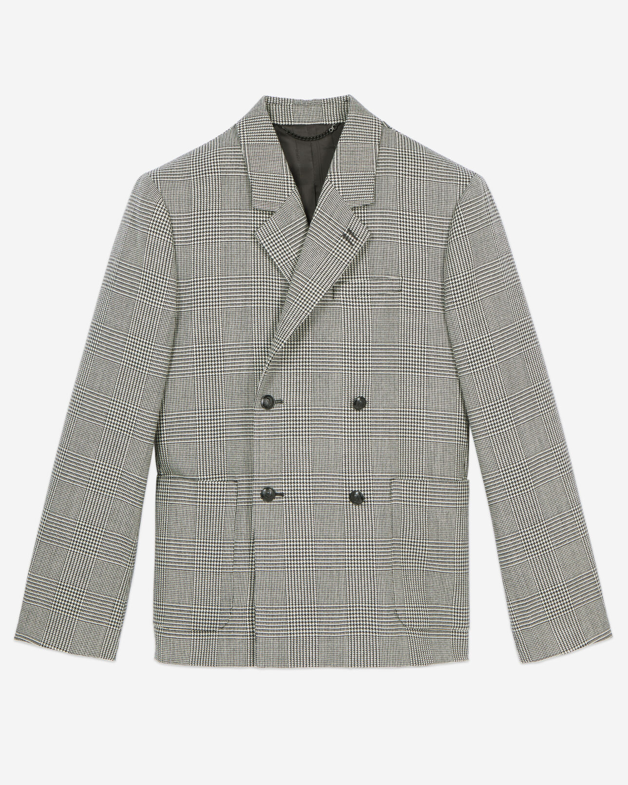 The Kooples MEN BLACK WHITE black and white houndstooth wool suit jacket