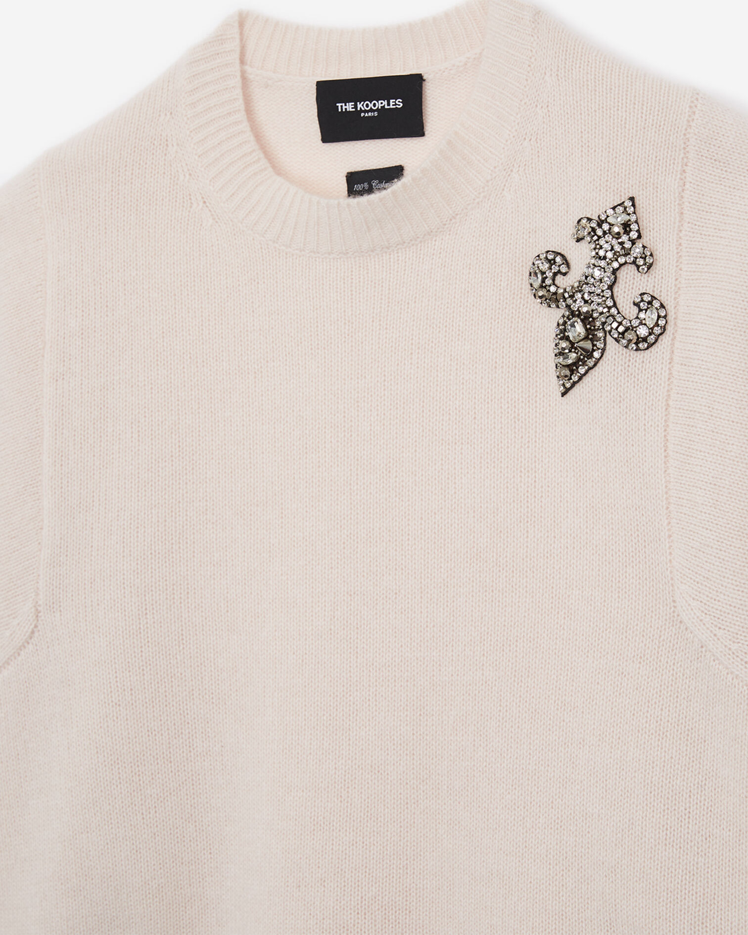 Pink cashmere sweater with fleur-de-lys, BRIGHT PINK, hi-res image number null