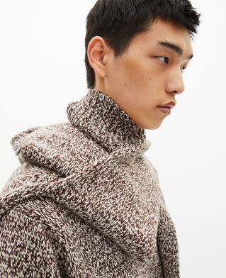 The Kooples HERREN BEIGE-BROWN mouliné-rollkragenpullover in beige und weiß