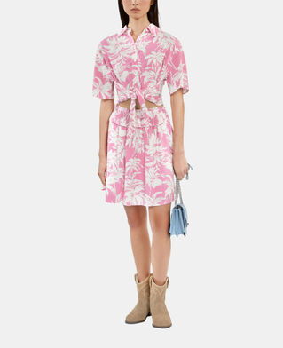 The Kooples F PINK-WHITE short printed skirt with smocks
