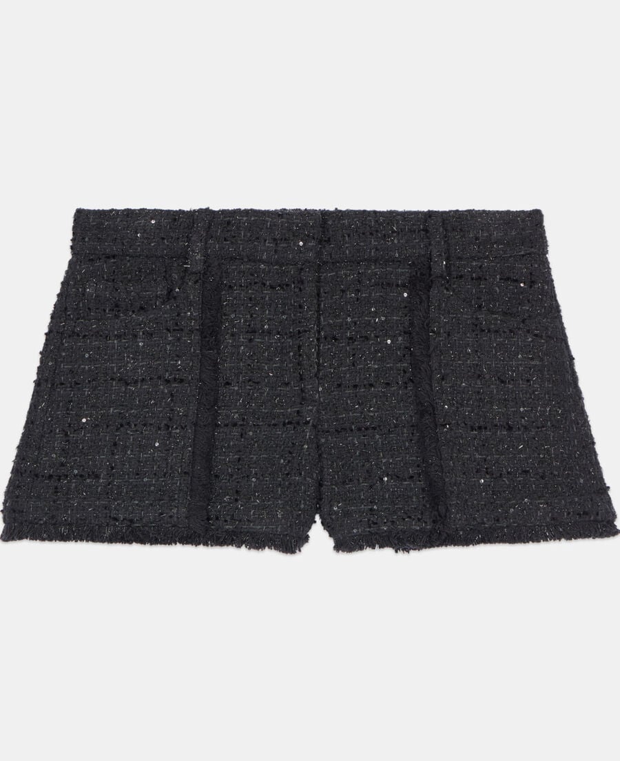 The Kooples WOMEN BLACK black tweed shorts