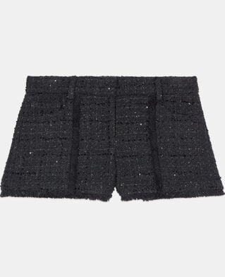 The Kooples WOMEN BLACK black tweed shorts