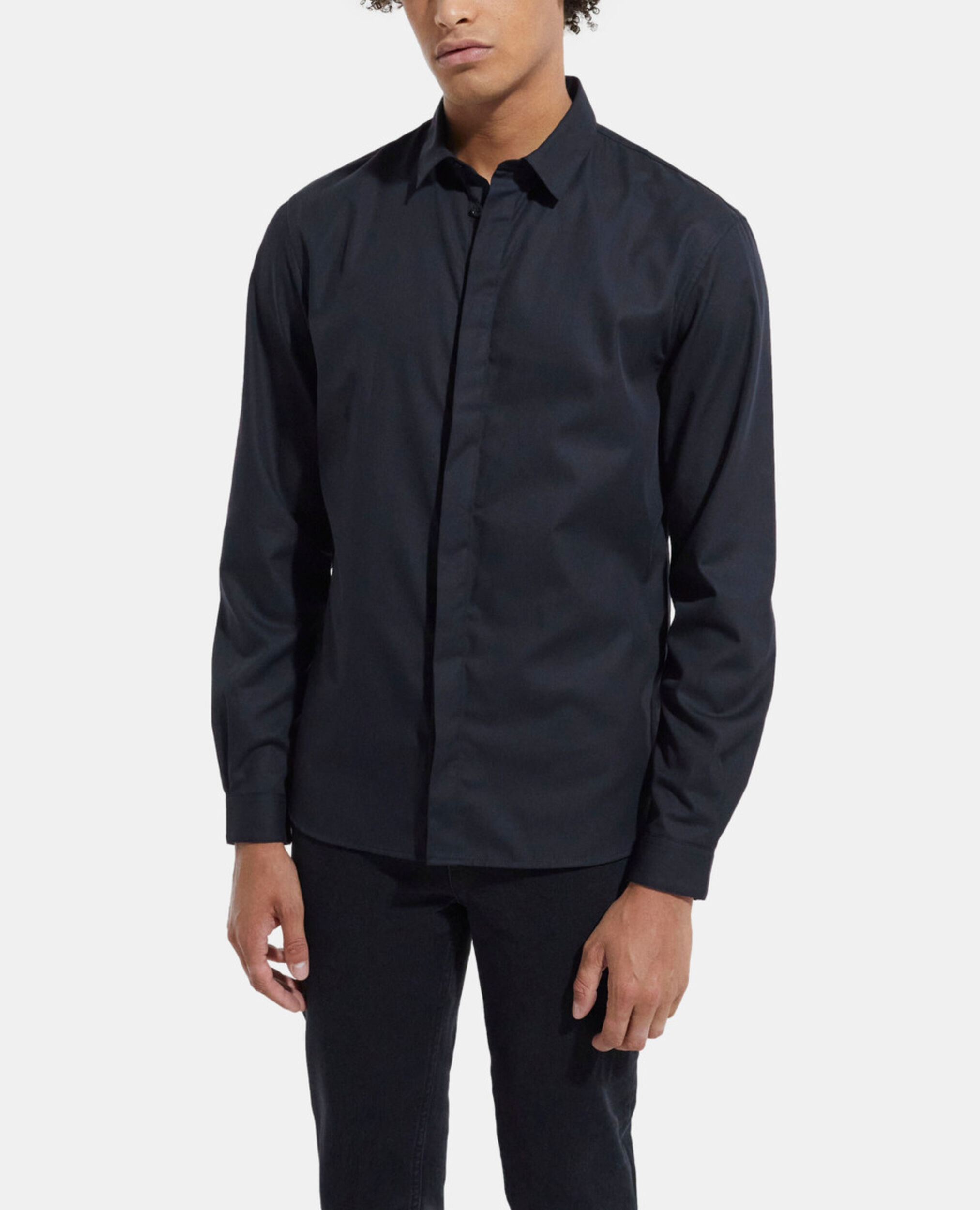 Chemise col classique noire, BLACK, hi-res image number null