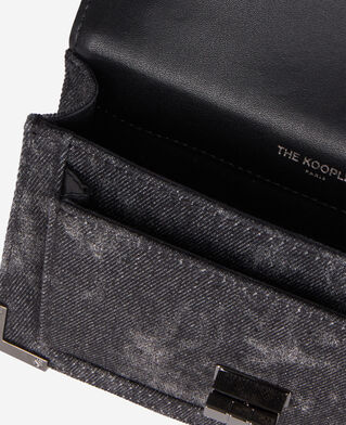 The Kooples WOMEN BLACK WASHED emily new nano black denim bag with rivets