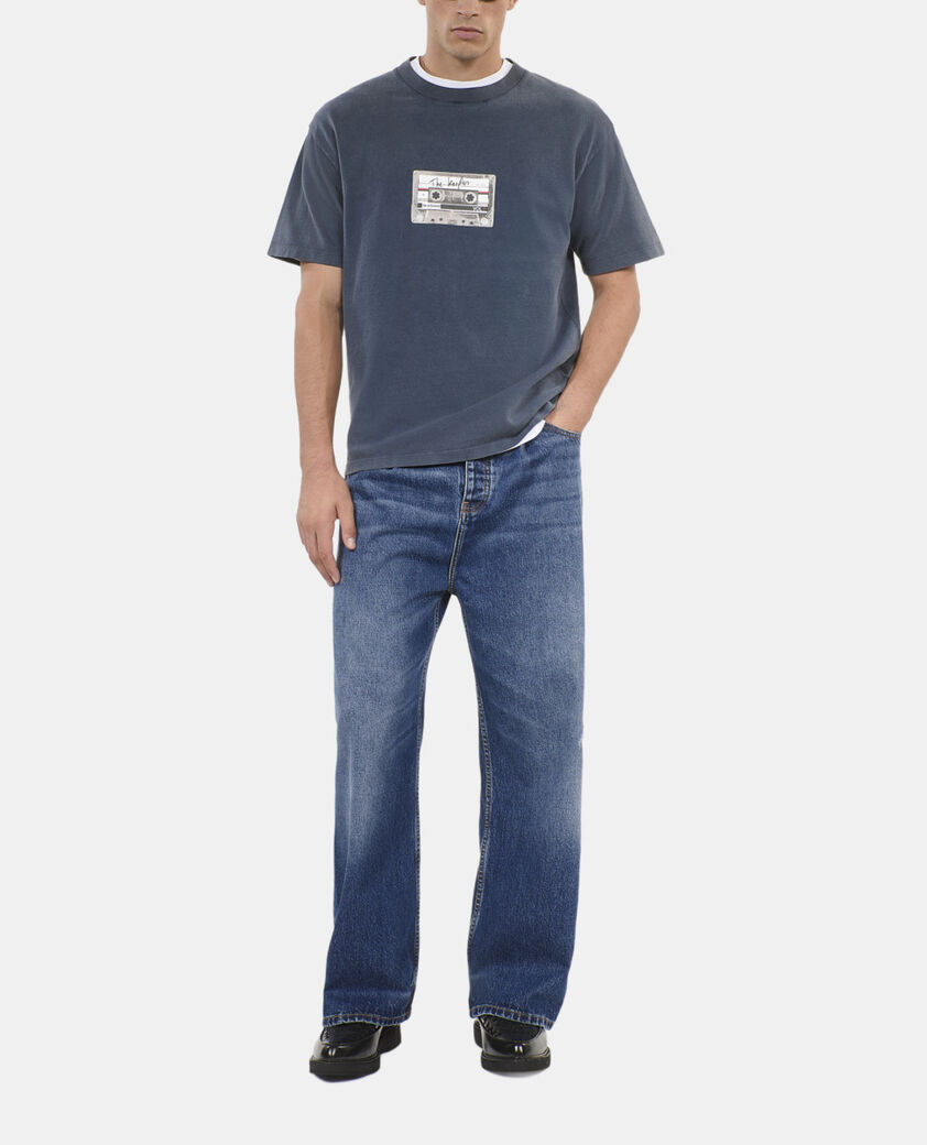 The Kooples HOMME CARBONE t-shirt &agrave; s&eacute;rigraphie bleu carbone