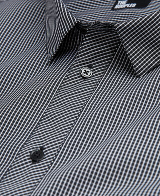 The Kooples HOMME BLACK WHITE chemise col classique à carreaux