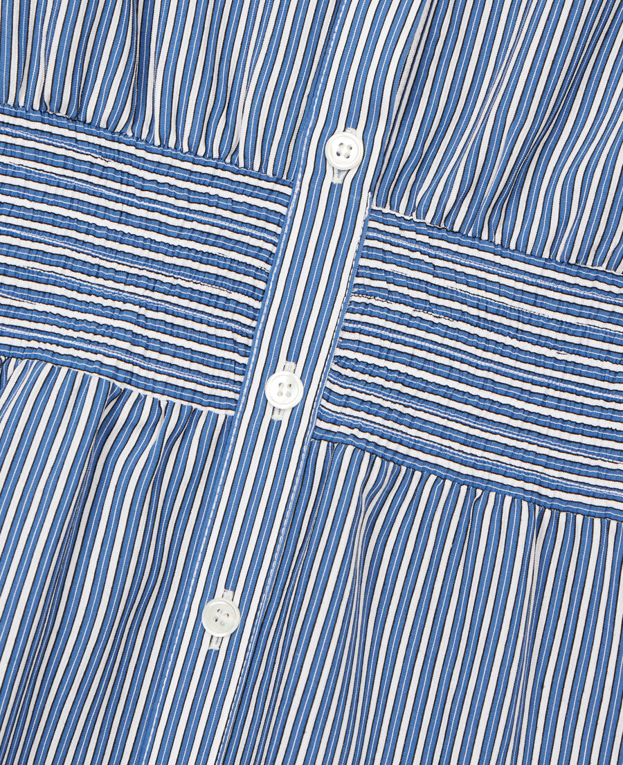 The Kooples WOMEN BLUE WHITE blue and white striped mini shirt dress