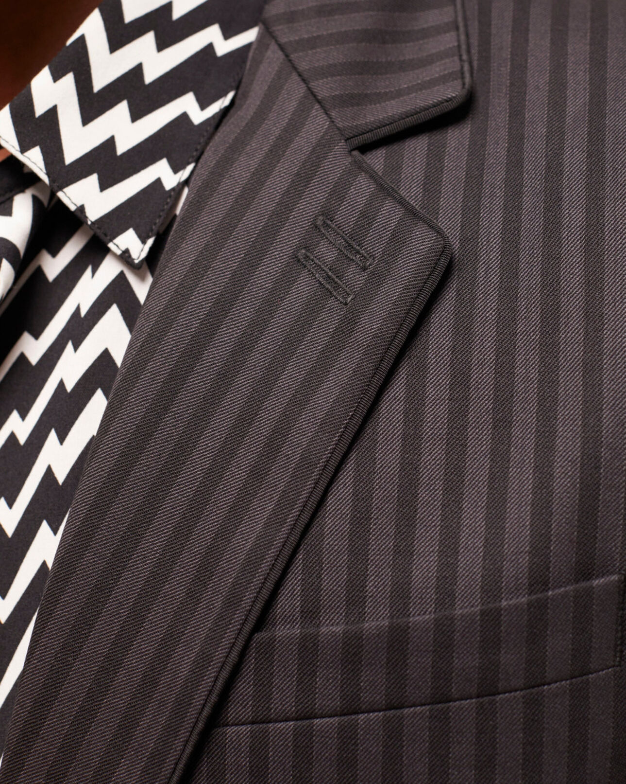 The Kooples MEN BLACK GREY striped wool suit jacket