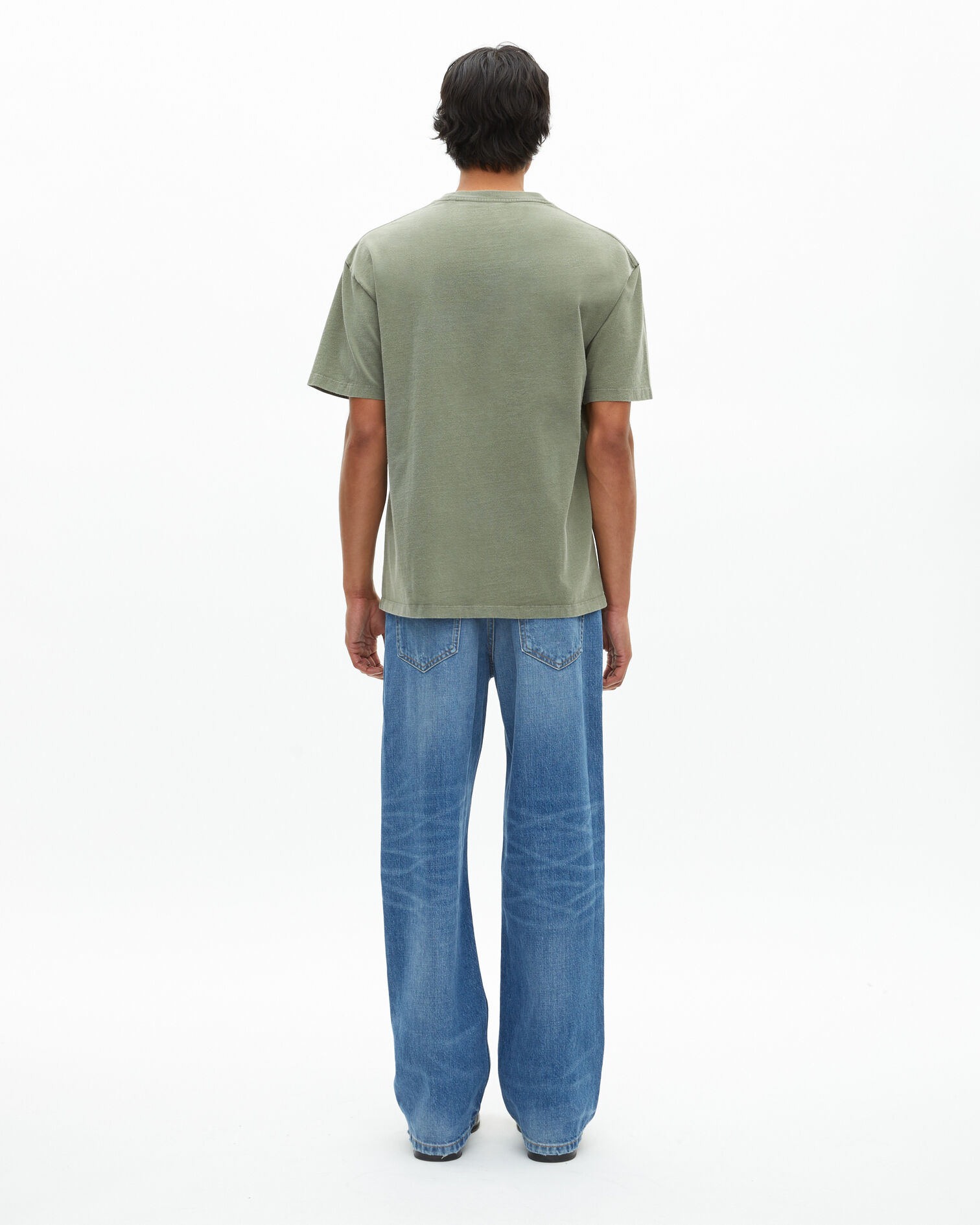T-shirt with khaki screen print, KAKI, hi-res image number null